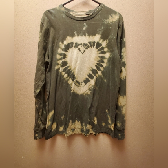George Olive and Cream Tie-Dye Toplong Sleeve Size M 38-40 - Picture 1 of 6